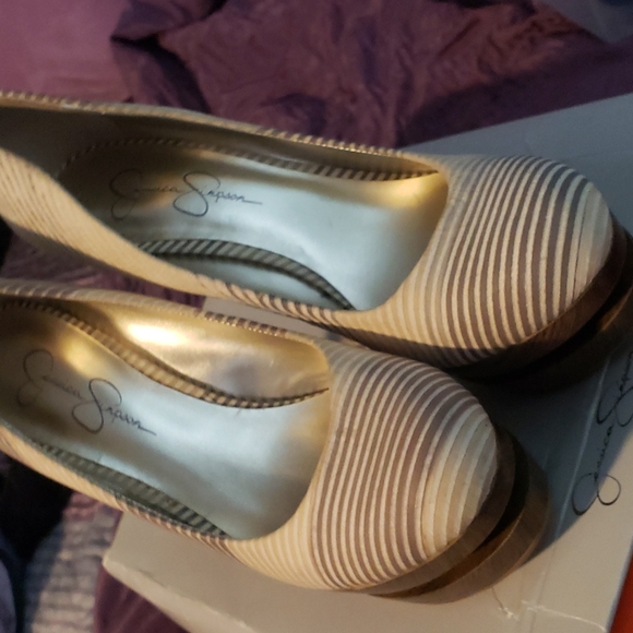 Jessica simpson sand and seaside stripe heels - Picture 7 of 8